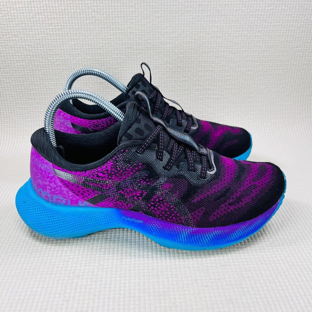Women’s Black and Purple Asics Running Shoes